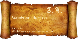 Buschner Marica névjegykártya
